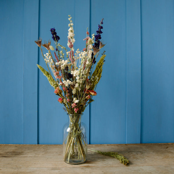 Dried Flower Bouquet - Brights (blues & yellows)